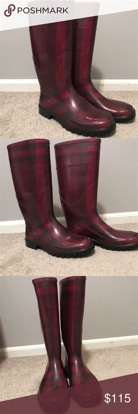 burgundy burberry rain boots|Burberry rain boots on sale.